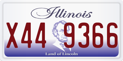 IL license plate X449366