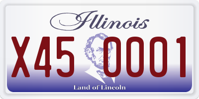 IL license plate X450001
