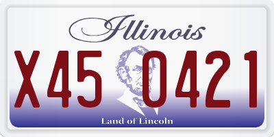 IL license plate X450421