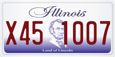 IL license plate X451007