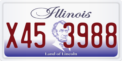 IL license plate X453988