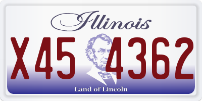 IL license plate X454362