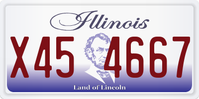 IL license plate X454667