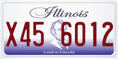 IL license plate X456012