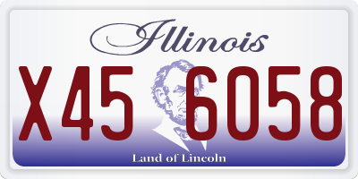 IL license plate X456058
