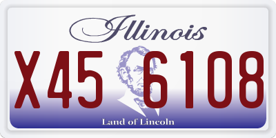 IL license plate X456108