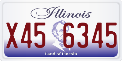 IL license plate X456345