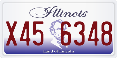 IL license plate X456348