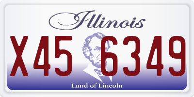 IL license plate X456349
