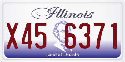 IL license plate X456371