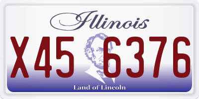 IL license plate X456376