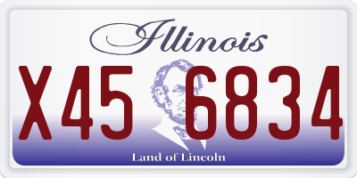 IL license plate X456834