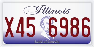 IL license plate X456986