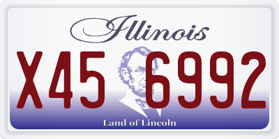 IL license plate X456992