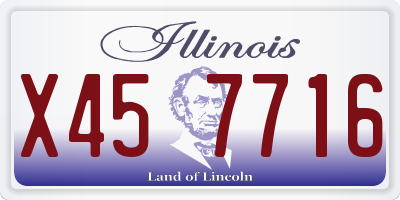 IL license plate X457716