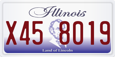IL license plate X458019