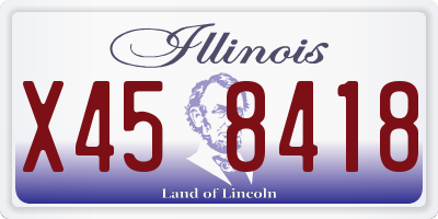 IL license plate X458418