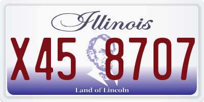 IL license plate X458707