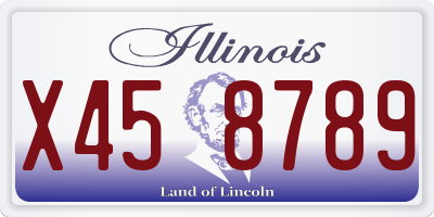 IL license plate X458789