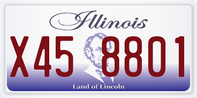 IL license plate X458801