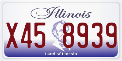 IL license plate X458939