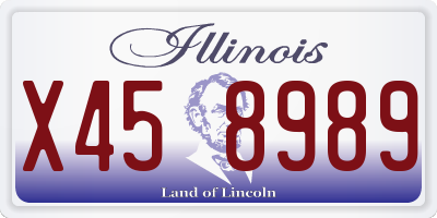 IL license plate X458989
