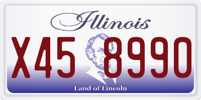 IL license plate X458990
