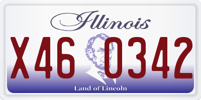 IL license plate X460342