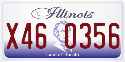 IL license plate X460356