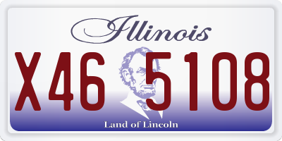 IL license plate X465108