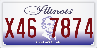 IL license plate X467874