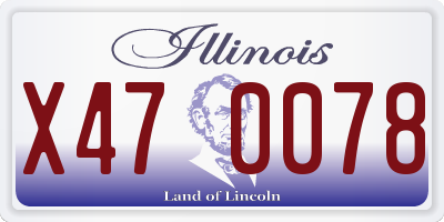 IL license plate X470078