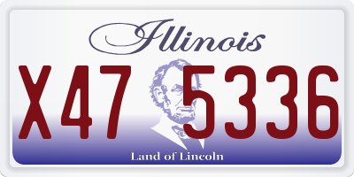 IL license plate X475336