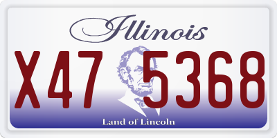 IL license plate X475368