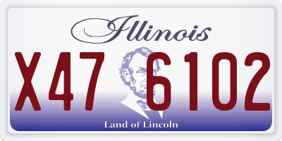 IL license plate X476102