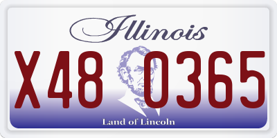 IL license plate X480365