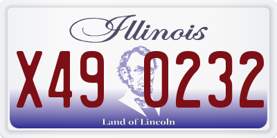 IL license plate X490232