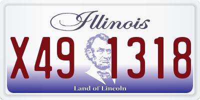 IL license plate X491318