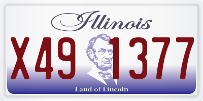 IL license plate X491377