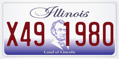 IL license plate X491980
