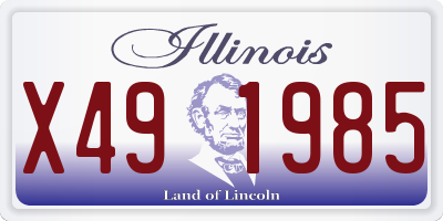 IL license plate X491985