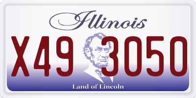IL license plate X493050