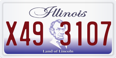 IL license plate X493107