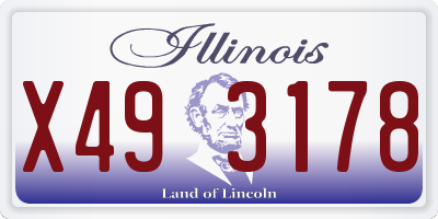 IL license plate X493178