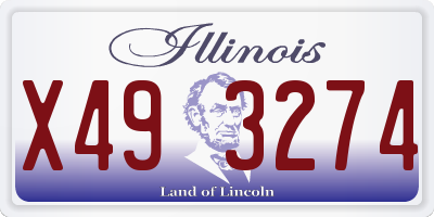 IL license plate X493274