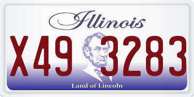 IL license plate X493283