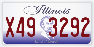 IL license plate X493292