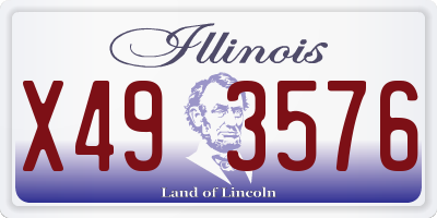 IL license plate X493576