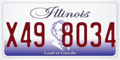 IL license plate X498034