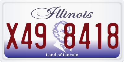 IL license plate X498418